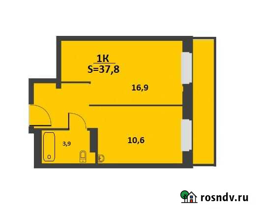 1-комнатная квартира, 37.8 м², 4/17 эт. на продажу в Красноярске Красноярск - изображение 1