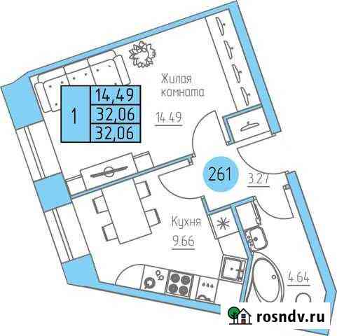 1-комнатная квартира, 32.1 м², 1/9 эт. на продажу в Ижевске Ижевск