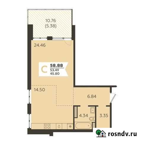 Квартира-студия, 58.9 м², 3/18 эт. на продажу в Новороссийске Новороссийск - изображение 1