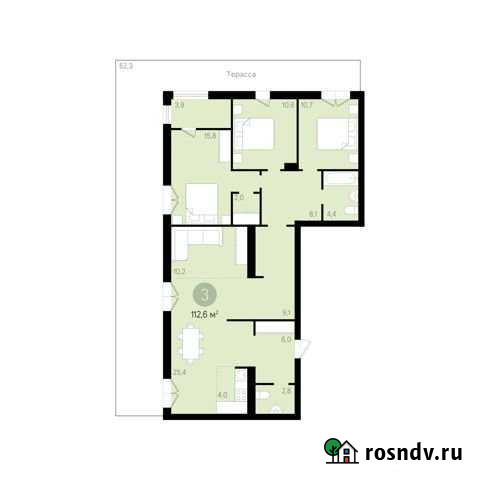 3-комнатная квартира, 108.8 м², 1/9 эт. на продажу в Новосибирске Новосибирск - изображение 1