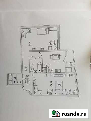 2-комнатная квартира, 74.2 м², 19/25 эт. на продажу в Рязани Рязань - изображение 1