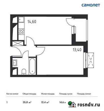 1-комнатная квартира, 35.8 м², 15/32 эт. на продажу в Одинцово Одинцово