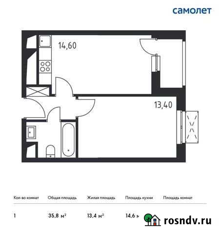 1-комнатная квартира, 35.8 м², 15/32 эт. на продажу в Одинцово Одинцово - изображение 1