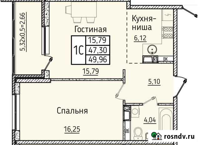 1-комнатная квартира, 50 м², 15/19 эт. на продажу в Новороссийске Новороссийск - изображение 1