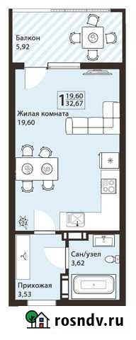 Квартира-студия, 32.7 м², 7/10 эт. на продажу в Алуште Алушта - изображение 1