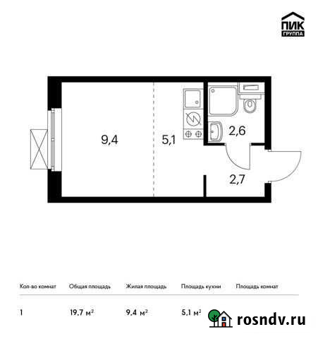 Квартира-студия, 19.7 м², 18/25 эт. на продажу в Котельниках Котельники - изображение 1