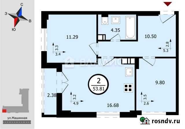 2-комнатная квартира, 52.1 м², 10/17 эт. на продажу в Нижнем Новгороде Нижний Новгород - изображение 1