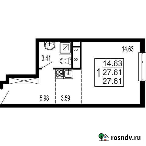 Квартира-студия, 27.6 м², 17/17 эт. на продажу в Лыткарино Лыткарино - изображение 1