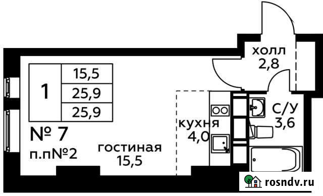 Квартира-студия, 25.9 м², 3/20 эт. на продажу в Балашихе Балашиха - изображение 1