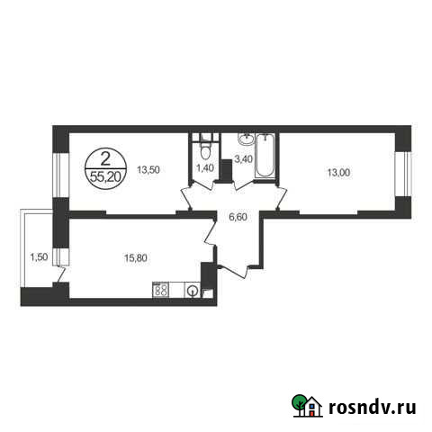 2-комнатная квартира, 55.2 м², 16/17 эт. на продажу в Люберцах Люберцы - изображение 1