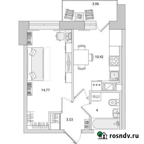 1-комнатная квартира, 36.7 м², 17/18 эт. на продажу в Мурино Мурино - изображение 1