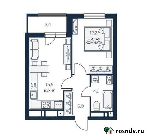 1-комнатная квартира, 38.2 м², 22/30 эт. на продажу в Екатеринбурге Екатеринбург - изображение 1