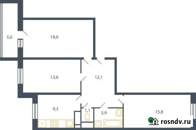 3-комнатная квартира, 78.1 м², 4/9 эт. на продажу в Пироговском Пироговский - изображение 1