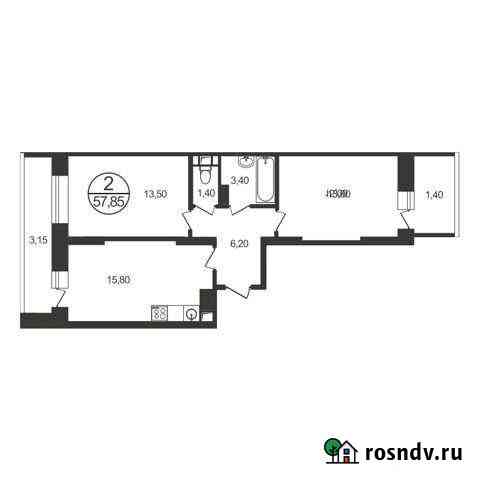 2-комнатная квартира, 57.9 м², 17/17 эт. на продажу в Люберцах Люберцы
