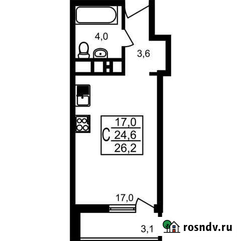 Квартира-студия, 26.2 м², 17/17 эт. на продажу в Мытищах Мытищи - изображение 1