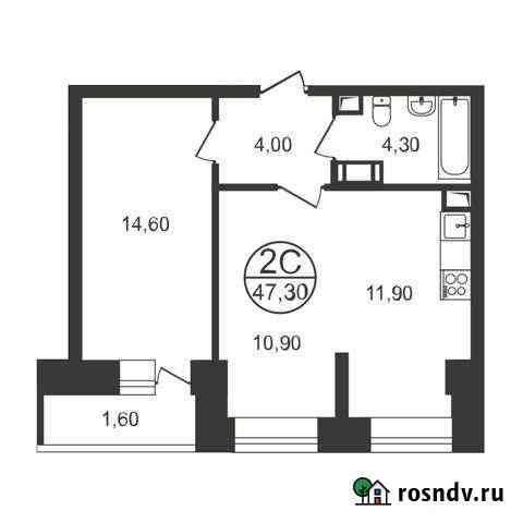 2-комнатная квартира, 47.3 м², 15/17 эт. на продажу в Люберцах Люберцы