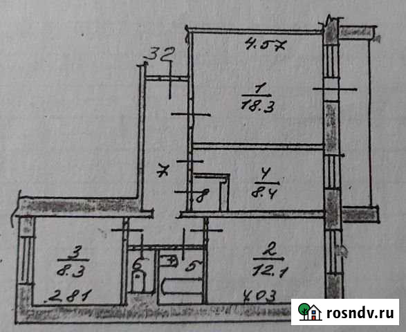 3-комнатная квартира, 62.1 м², 8/9 эт. на продажу в Чайковском Чайковский - изображение 1