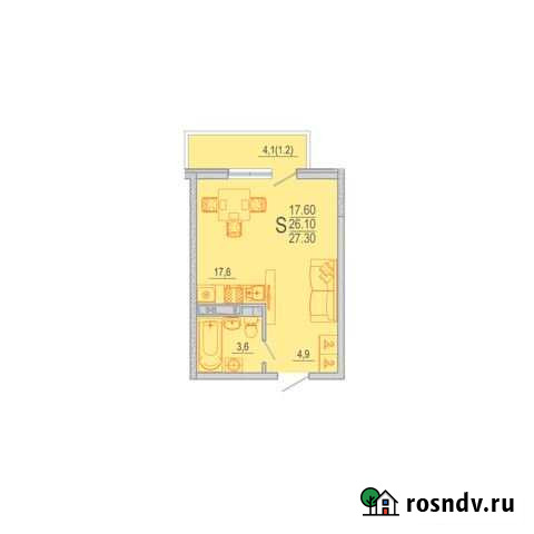 Квартира-студия, 27.3 м², 6/9 эт. на продажу в Краснодаре Краснодар - изображение 1