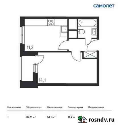 1-комнатная квартира, 32.9 м², 6/32 эт. на продажу в Одинцово Одинцово