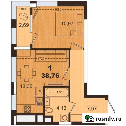 1-комнатная квартира, 38 м², 18/26 эт. на продажу в Рязани Рязань - изображение 1