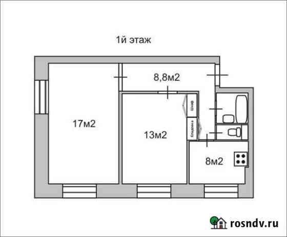 2-комнатная квартира, 51 м², 1/9 эт. на продажу в Кузьмоловском Кузьмоловский