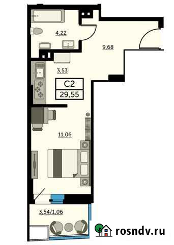 Квартира-студия, 29.2 м², 16/26 эт. на продажу в Ростове-на-Дону Ростов-на-Дону - изображение 1