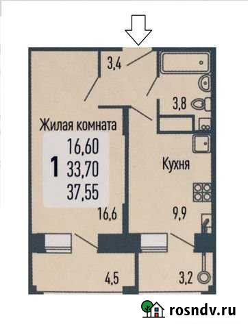 1-комнатная квартира, 37.6 м², 10/16 эт. на продажу в Чебоксарах Чебоксары - изображение 1