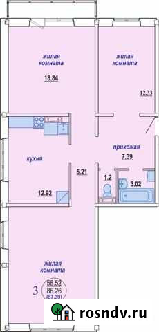 3-комнатная квартира, 87.4 м², 6/10 эт. на продажу в Новосибирске Новосибирск - изображение 1