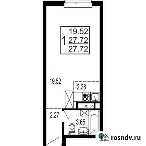 Квартира-студия, 27.7 м², 5/17 эт. на продажу в Лыткарино Лыткарино - изображение 1