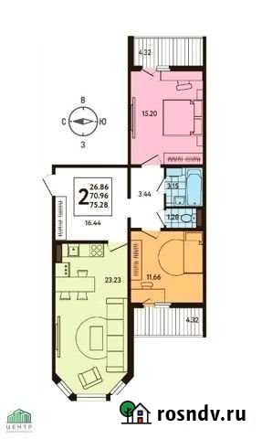 2-комнатная квартира, 75.3 м², 2/17 эт. на продажу в Липецке Липецк - изображение 1