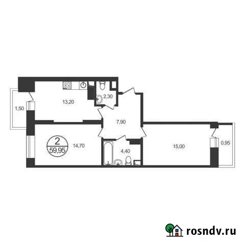 2-комнатная квартира, 60 м², 8/17 эт. на продажу в Люберцах Люберцы - изображение 1
