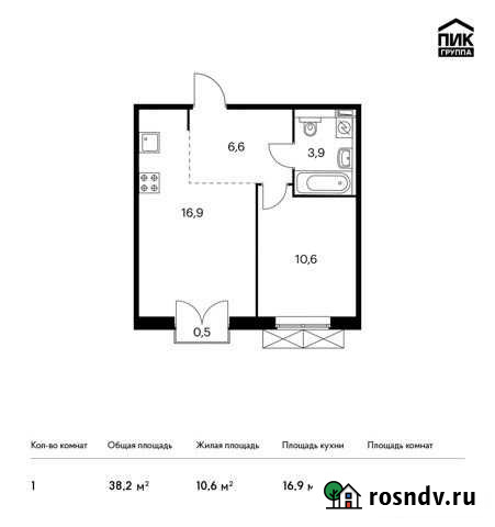 1-комнатная квартира, 38.2 м², 4/9 эт. на продажу в Московском Московской области Московский - изображение 1