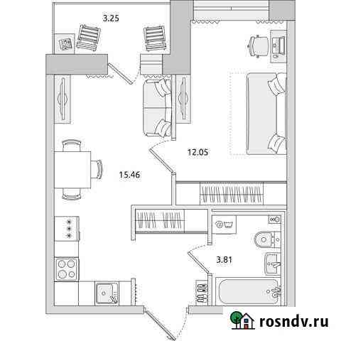 1-комнатная квартира, 38.9 м², 6/18 эт. на продажу в Мурино Мурино