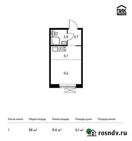 Квартира-студия, 20 м², 12/25 эт. на продажу в Балашихе Балашиха - изображение 1