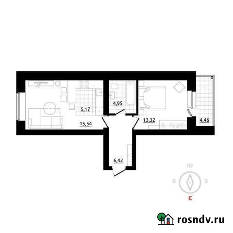 2-комнатная квартира, 46.9 м², 4/4 эт. на продажу в Березовском Свердловской области Березовский - изображение 1