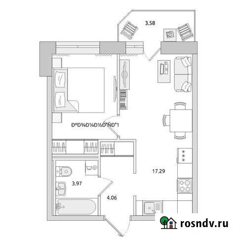 1-комнатная квартира, 39.2 м², 11/18 эт. на продажу в Мурино Мурино - изображение 1