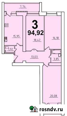 3-комнатная квартира, 94.9 м², 1/8 эт. на продажу в Брянске Брянск - изображение 1