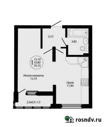 1-комнатная квартира, 35.1 м², 2/8 эт. на продажу в Краснодаре Краснодар