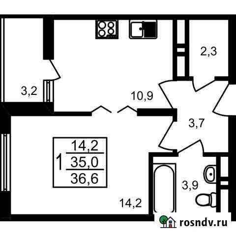 1-комнатная квартира, 36.6 м², 15/17 эт. на продажу в Мытищах Мытищи