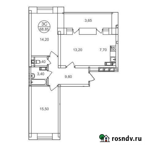3-комнатная квартира, 68.9 м², 9/17 эт. на продажу в Люберцах Люберцы - изображение 1
