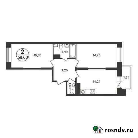 2-комнатная квартира, 58.6 м², 5/17 эт. на продажу в Люберцах Люберцы