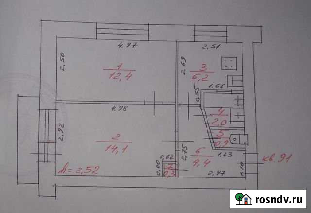 2-комнатная квартира, 41.2 м², 3/5 эт. на продажу в Сегеже Сегежа - изображение 1