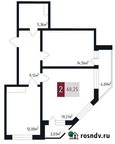2-комнатная квартира, 60.3 м², 3/12 эт. на продажу в Новороссийске Новороссийск - изображение 1