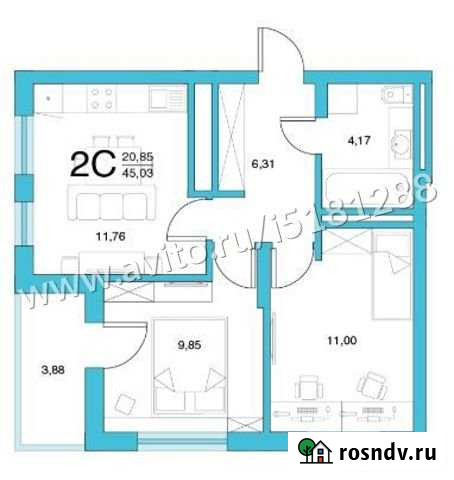 2-комнатная квартира, 45 м², 10/26 эт. на продажу в Уфе Уфа - изображение 1