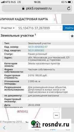 Участок ИЖС 20 сот. на продажу в Чехове Московской области Чехов