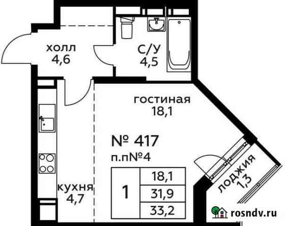 Квартира-студия, 33.2 м², 21/22 эт. на продажу в Балашихе Балашиха