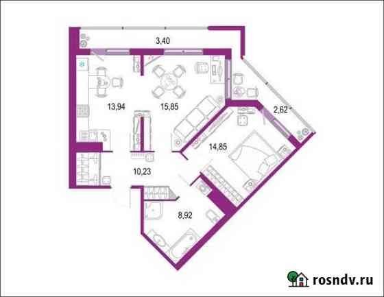 2-комнатная квартира, 69.8 м², 18/22 эт. на продажу в Кудрово Кудрово