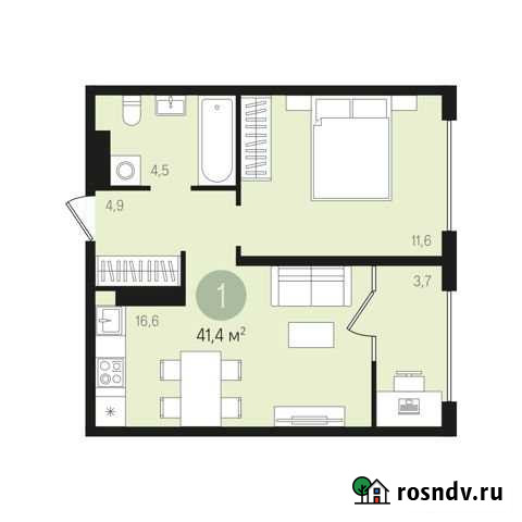 1-комнатная квартира, 41.4 м², 6/8 эт. на продажу в Сургуте Ханты-Мансийского АО Сургут - изображение 1