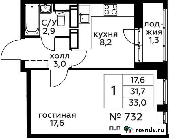 1-комнатная квартира, 33 м², 22/22 эт. на продажу в Балашихе Балашиха - изображение 1