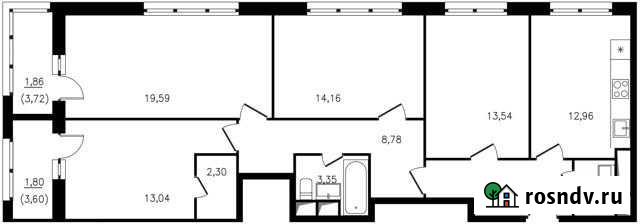 4-комнатная квартира, 100.1 м², 18/22 эт. на продажу в Москве Москва - изображение 1